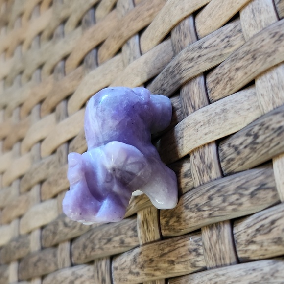 Beautiful Lepidolite Elephant Carving - Picture 3 of 7